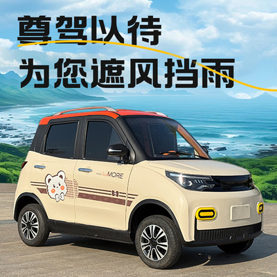 新款电动四轮车家用女士小型新能源空调锂电成人代步老头乐电瓶车