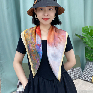 上海故事桑蚕丝65cm醉晚霞丝巾真丝方巾送妈妈老师朋友礼物礼盒装