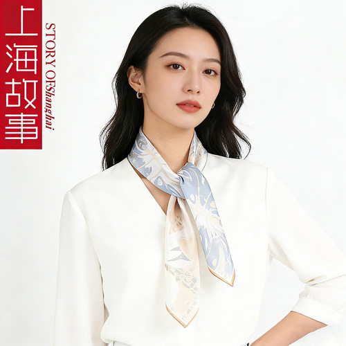 上海故事真丝中方巾高档送礼