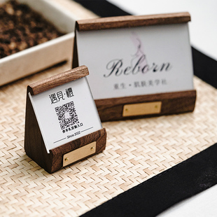 木质台卡价签展示牌黄铜定制logo高级感货柜标价牌参数介绍牌铭牌