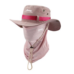 JEEP遮阳帽女夏季全脸防紫外线防晒面罩女士户外登山帽女款防晒帽