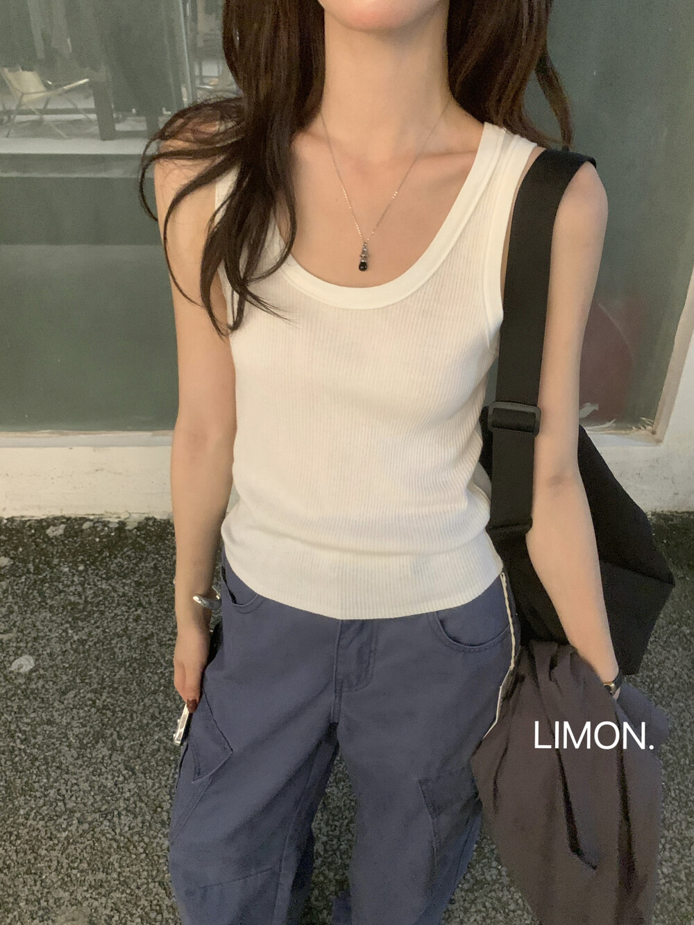 柠檬绿茶2026秋新款多色百搭休闲极简U领修身显瘦百搭背心上衣