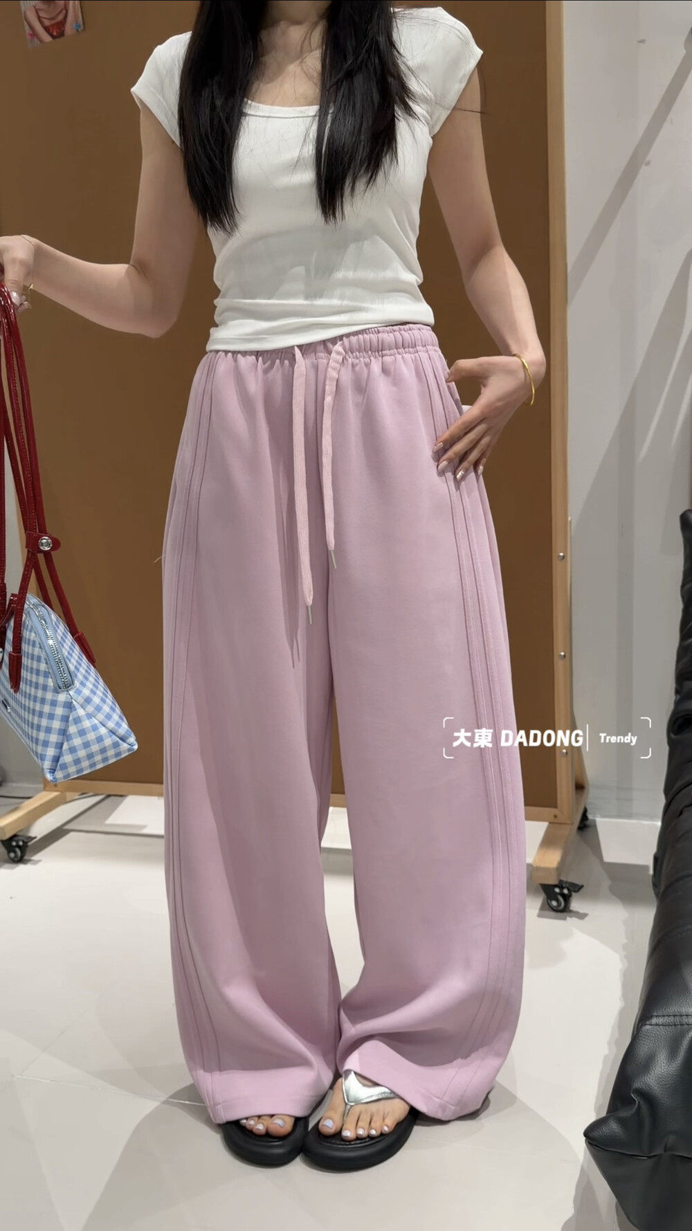 大東DADONG早春新款2026松紧腰抽绳百搭时尚休闲裤女卫裤2171