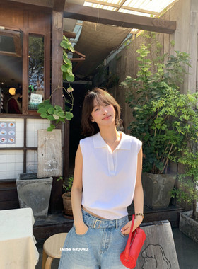 IMISS韩标！春夏新款简约气质无袖针织含羊毛背心上衣女01293