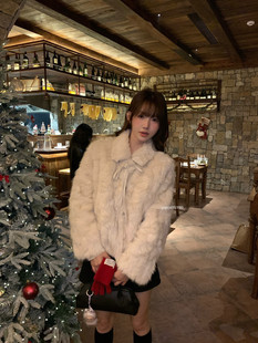 MZI STUDIO小香淑女气质韩标毛毛简约贵气暗门襟保暖羽绒服外套