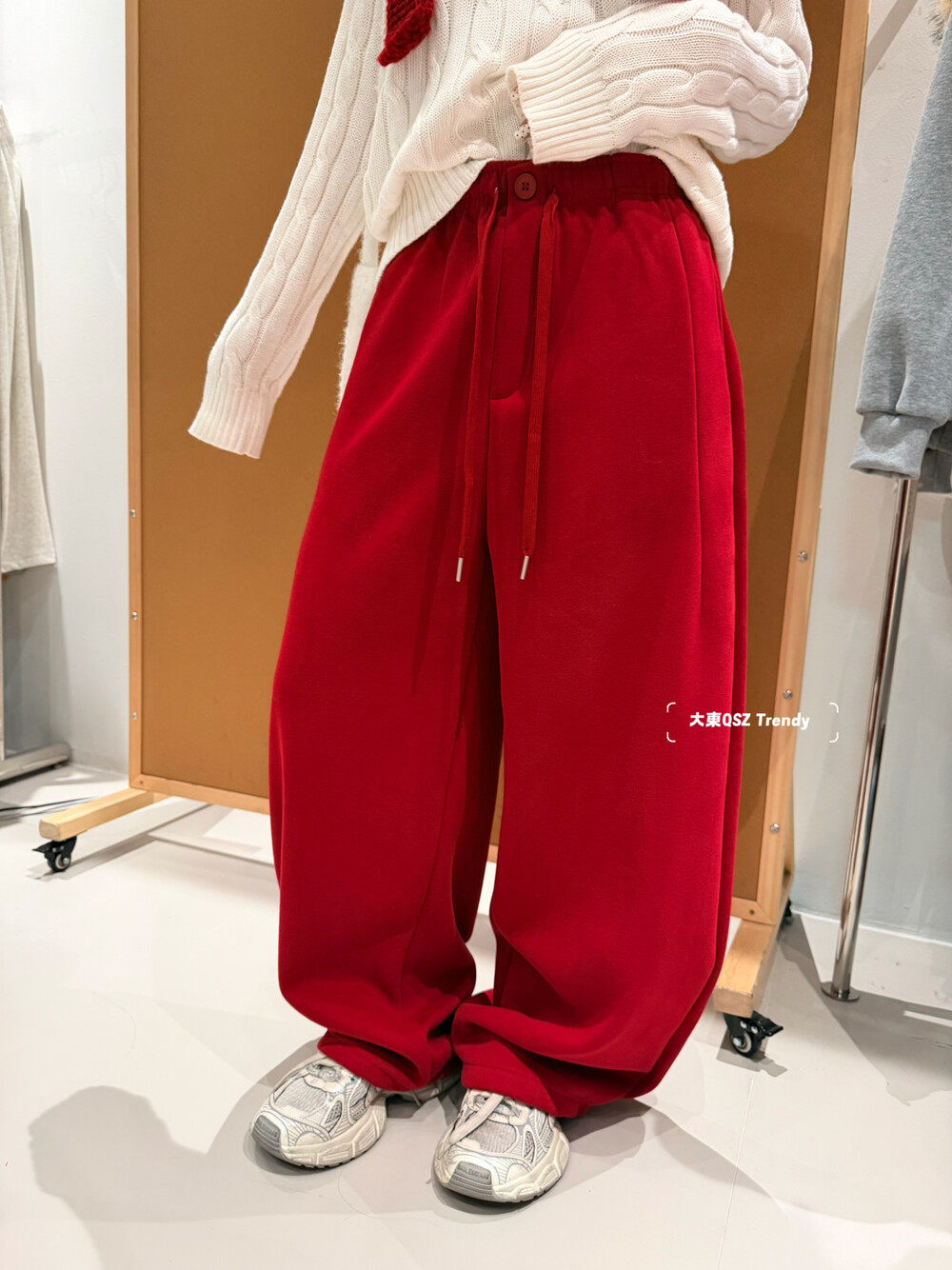 大東冬新款欧货正版百搭显瘦抽绳阔腿加绒加厚休闲裤卫裤女2153,女装/女士精品,卫裤,淘宝优惠券,粉丝福利购,淘宝优惠卷