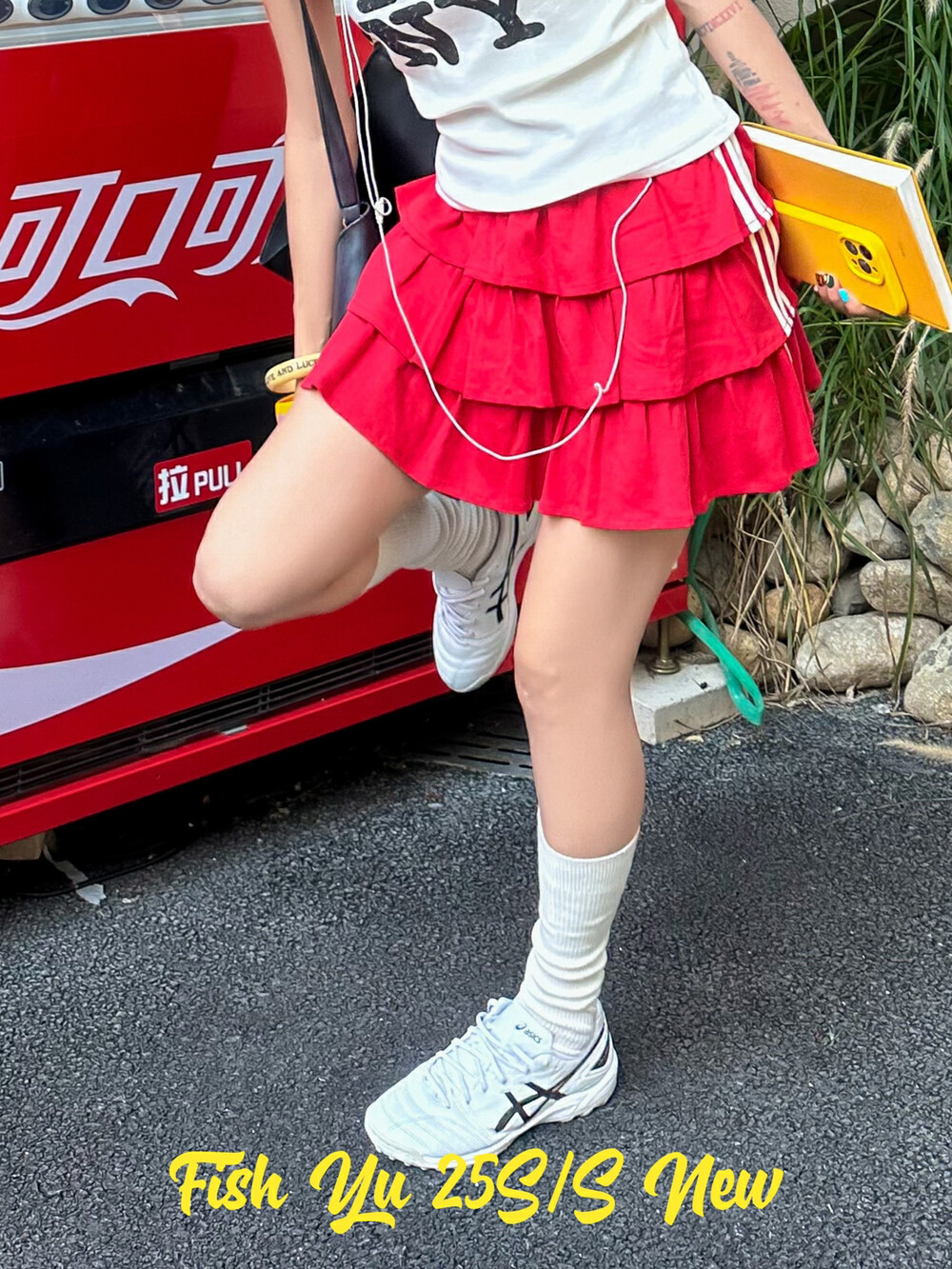 YU夏季新款韩版美式辣妹风杠条拼接设计款蛋糕裙半身裙625360