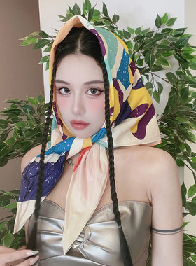 美式复古棉薄90大方巾抹胸头巾