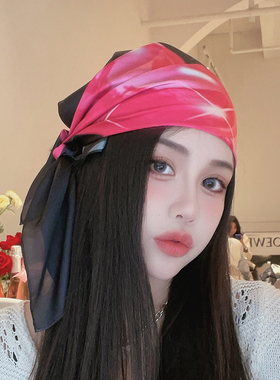 方巾丝巾女抹胸y2k头巾包头防晒