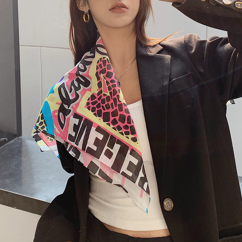 时髦星人美式复古丝巾hiphop街头