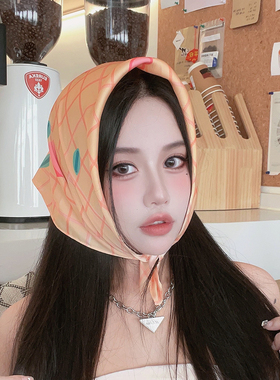 发带方巾雪纺小丝巾女韩版头巾