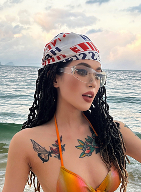 尤嘻岛丝巾系脖高级感方巾抹胸系腰波嬉风Boho Chic海边度假头巾