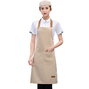 时尚防水挂脖长围裙水产海鲜菜场工作服围腰厨房洗碗洗菜防油防污