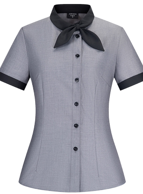 衬衣茶餐厅短袖服务员工作服定制