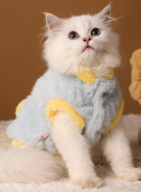 猫咪衣服秋冬保暖加绒加厚棉衣布偶德文小猫马甲冬装暹罗防风冬季