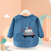 大童吃饭罩衫 幼儿园画画罩衣宝宝秋冬加厚反穿衣男女孩洋气长围裙