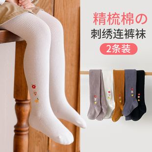 儿童打底裤 女童连裤 婴儿宝宝连体袜白色秋季 薄款 外穿连袜 袜春秋款