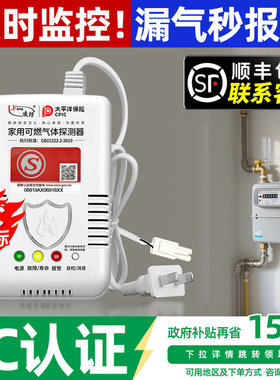 凌防燃气泄漏报警器3c认证家用厨房新国标天然气煤气漏自动切断阀