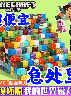 我的世界磁力方块正版强磁力积木 mc 拼装益智儿童玩具 1000 块