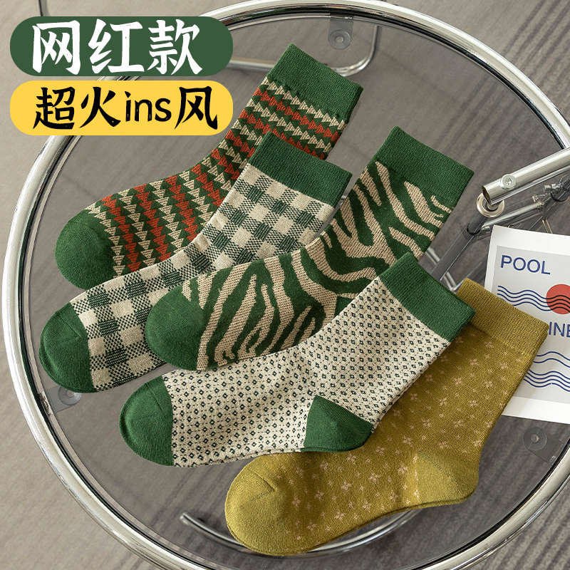 袜子女中筒袜春秋堆堆袜秋冬女士长筒袜长袜女袜高筒袜潮网红棉袜