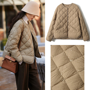 过冬小火炉！95白鹅绒羽绒服女款高端冬装菱格时尚短款外套鹅绒服