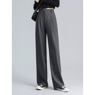 长裤 TH藏肉神裤 裤 春秋休闲宽松直筒西装 高腰显瘦遮胯垂感阔腿裤