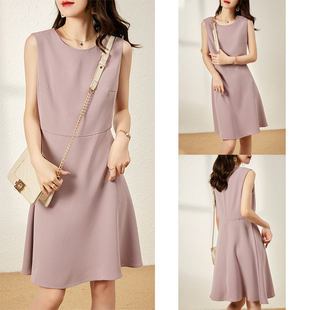 裙子 三醋酸日系气质收腰显瘦连衣裙夏款 纯色中长款 新款 版 型巨好