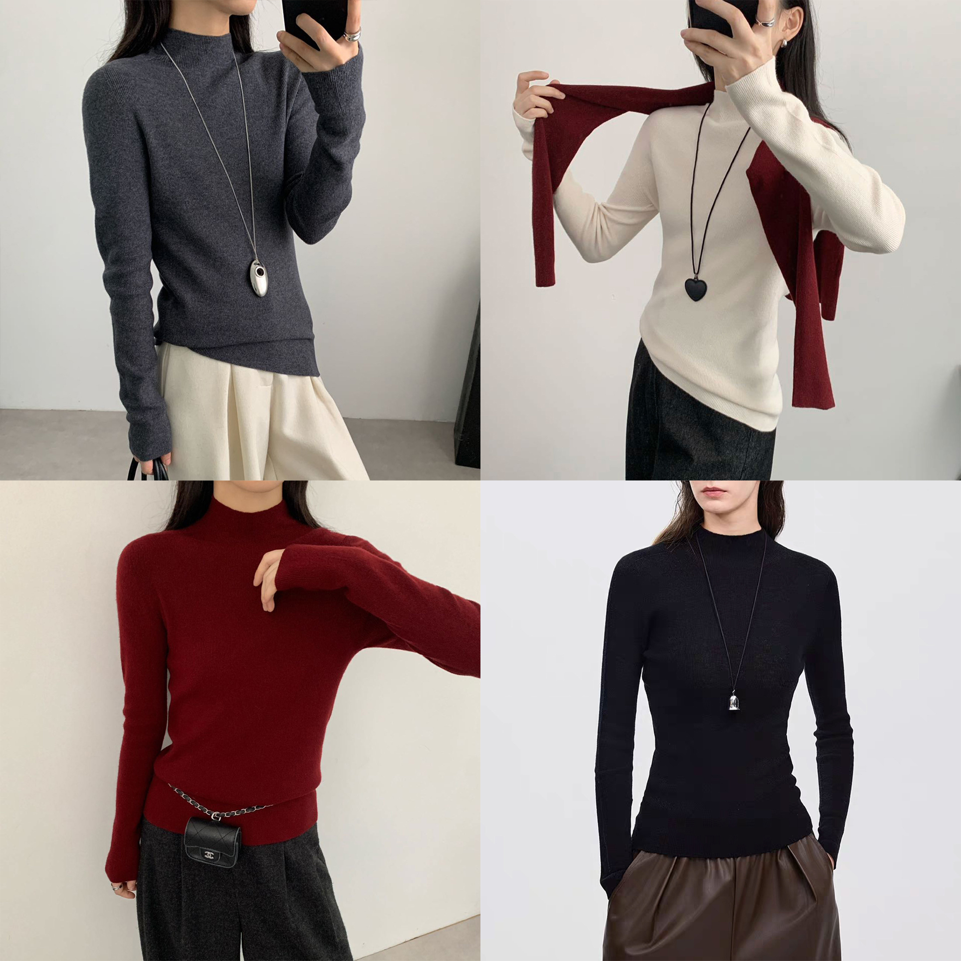 清新减龄！无缝一体羊毛打底衫