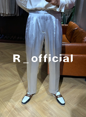 爱穿衣服的让先生 纯真丝高磅数真丝那不勒斯西裤 真丝产品易勾丝