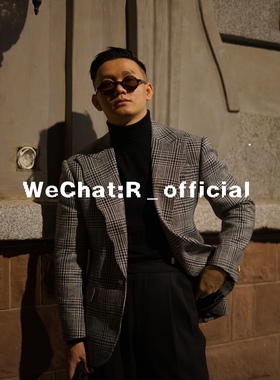 让定制 时装系列 浪子领 真丝威尔士亲王格夹克