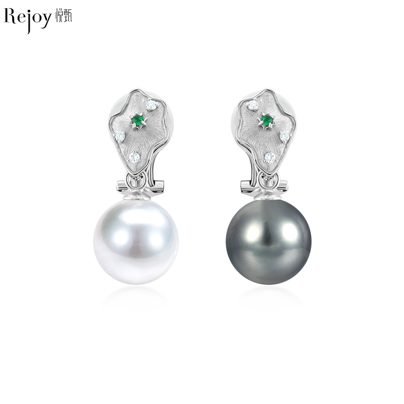 悦甄两戴款18K金钻石耳夹