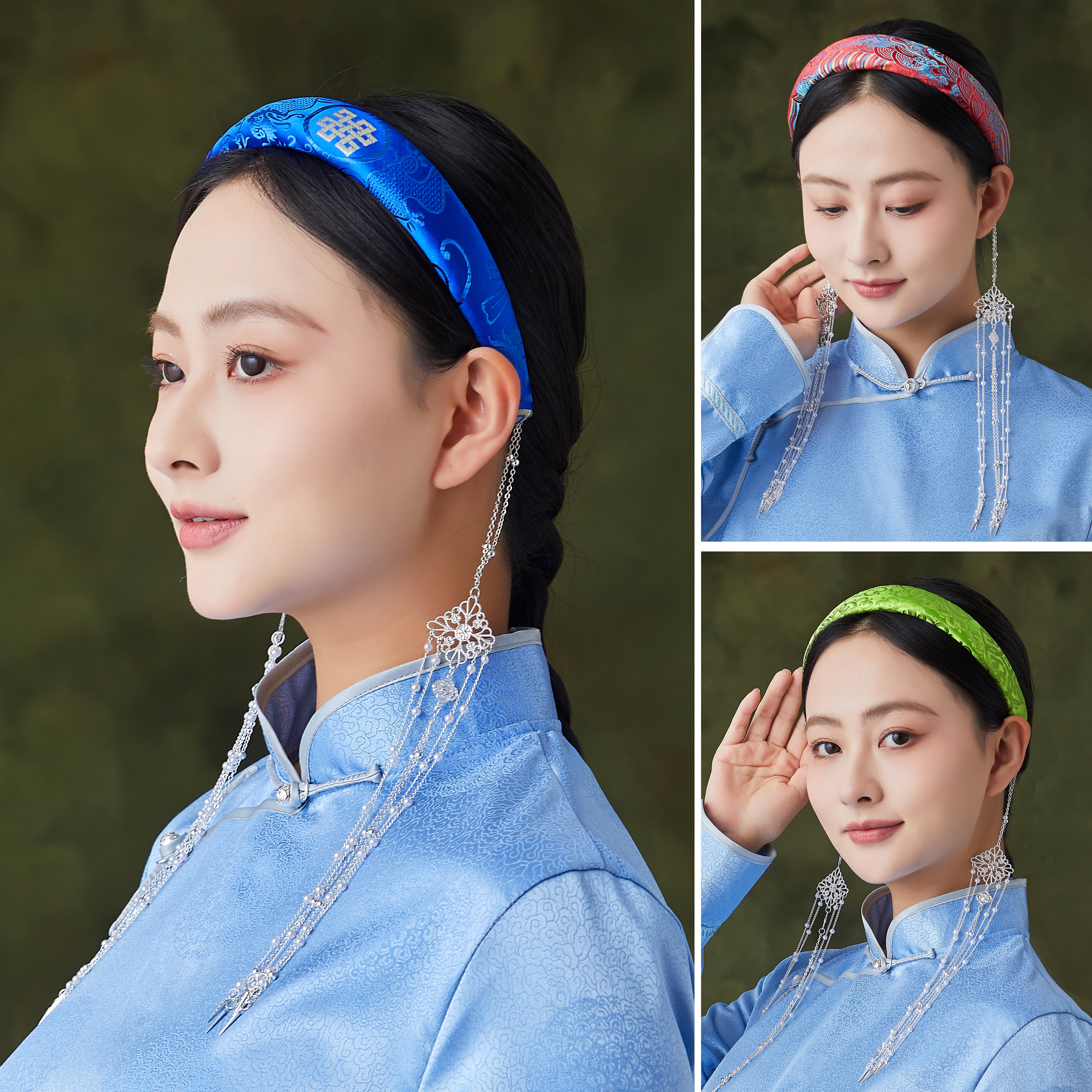 民族风发卡发箍蒙古元素头饰流苏舞蹈表演发带女成人儿童演出发饰