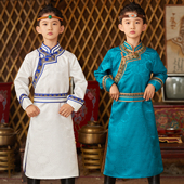 儿童蒙古族服装 男孩传统蒙古袍日常生活装 六一民族舞蹈表演出服