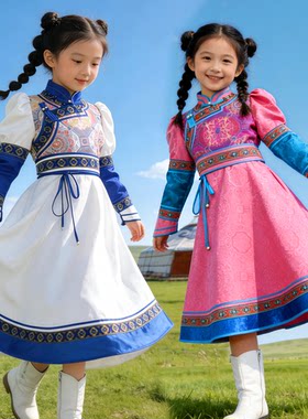 女童蒙古袍裙旅拍服饰六一演出服