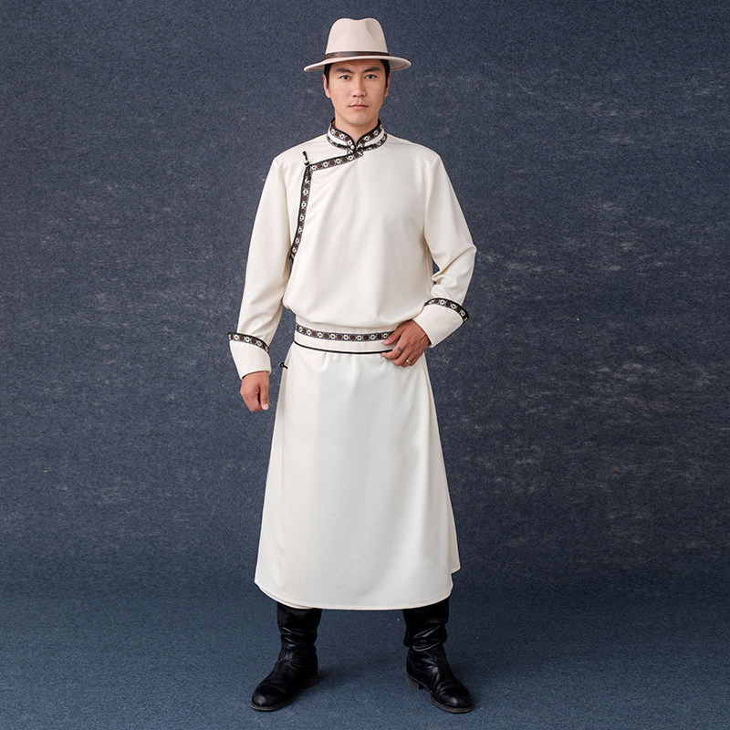 蒙美人蒙古族男装男士蒙古袍传统民族服装蒙古歌手舞蹈服演出服