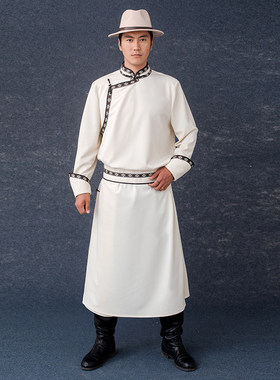 蒙美人男士蒙古袍传统民族服装