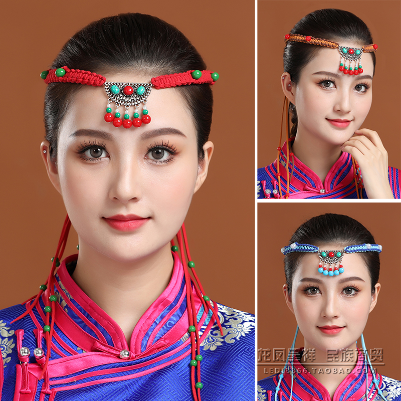 蒙古舞头饰皮绳发带少数民族发饰