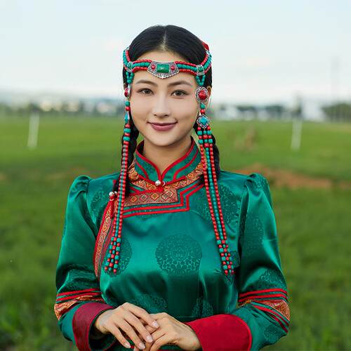 蒙古族舞蹈头饰长款流苏