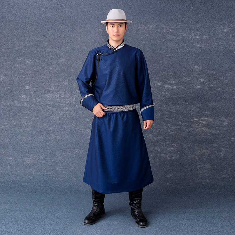 蒙美人男士蒙古袍长袍复古民族风传统蒙古服装日常生活舞台表演