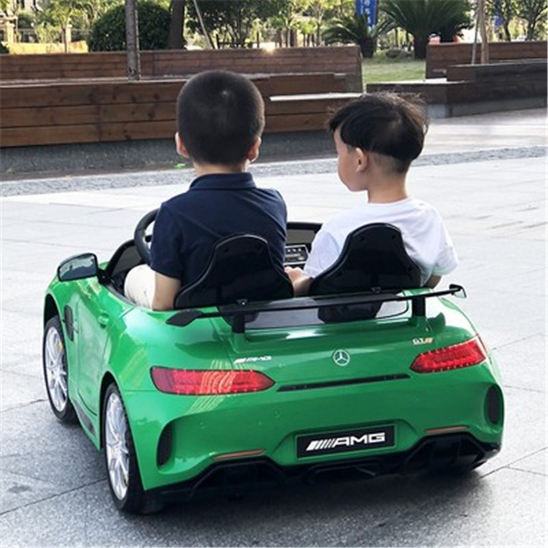 奔驰双人座儿童电动车四轮四驱车小孩遥控小汽车宝宝玩具车可坐人