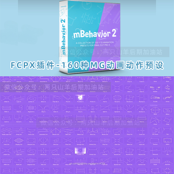 FCPX插件-160种MG动画动作预设效果mBehavior第2季