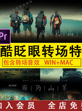 Pr转场预设Blinking Eyes 眼睛眨眼过渡转场特效素材模板Win/Mac