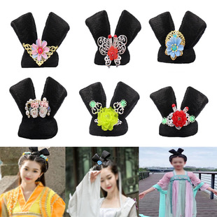 儿童汉服假发女童发髻蝴蝶结发包古风古典舞古装头饰唐装表演拍照