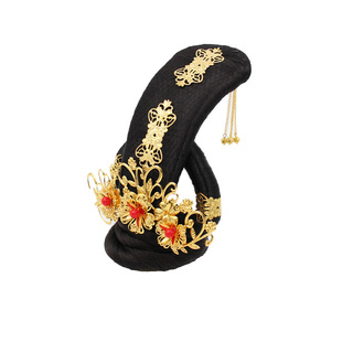 中国风古典舞演出头饰红艳凝香舞蹈头饰复古敦煌汉服飞天一套发饰