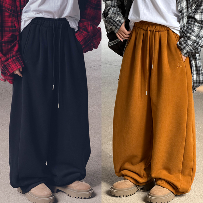 冷大娘秋冬男女中大童运动裤