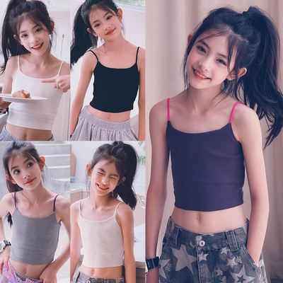 女童背心吊带高腰修身