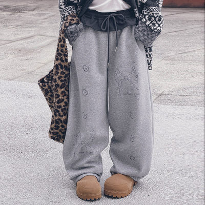 冷大娘中大童加绒运动裤