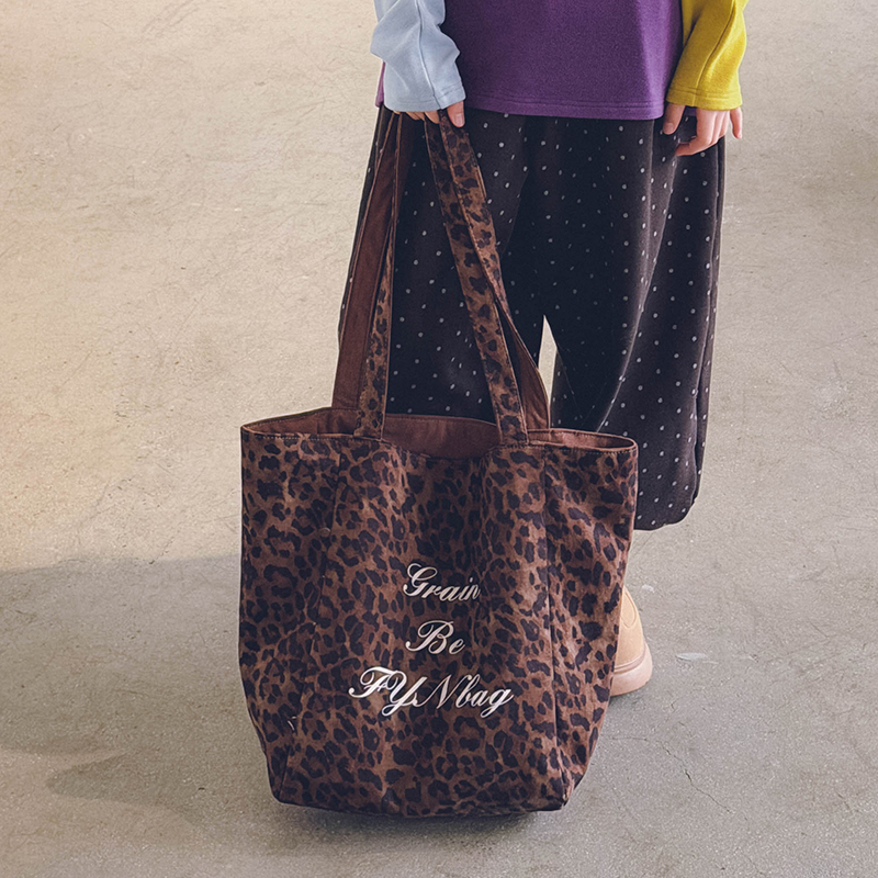 冷大娘中大童百搭两面背豹纹包