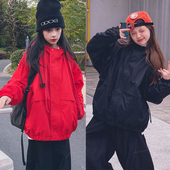 冷大娘男女加绒户外露营冲锋衣外套宽松潮酷工装 防风衣上衣亲子款