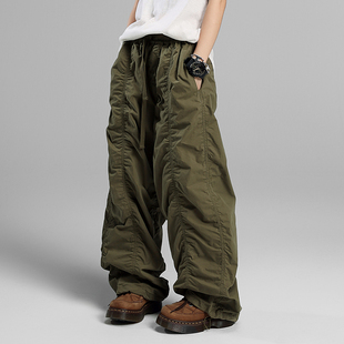 冷大娘 中大童高阶工装裤休闲街舞运动宽松紧腰长裤子亲子款